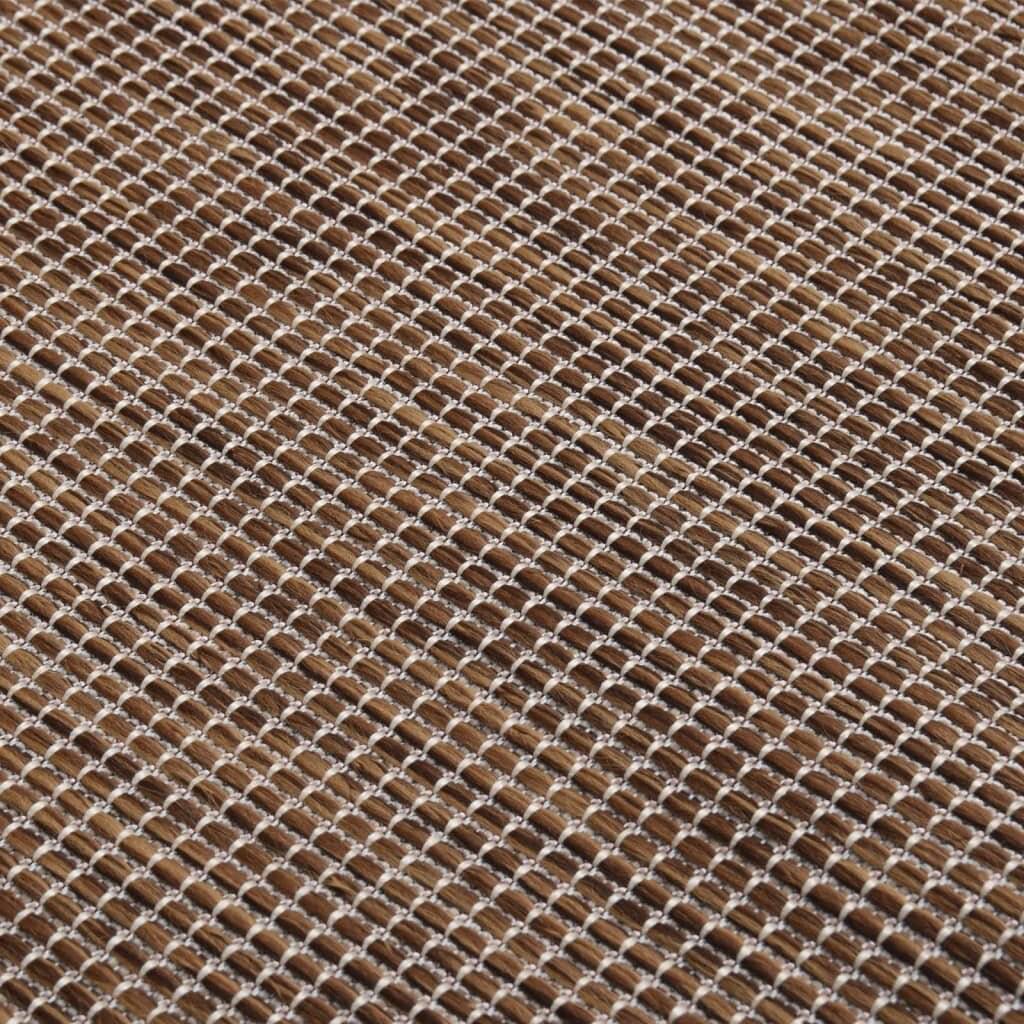 Outdoor-Teppich Flachgewebe 80x150 cm Braun-3