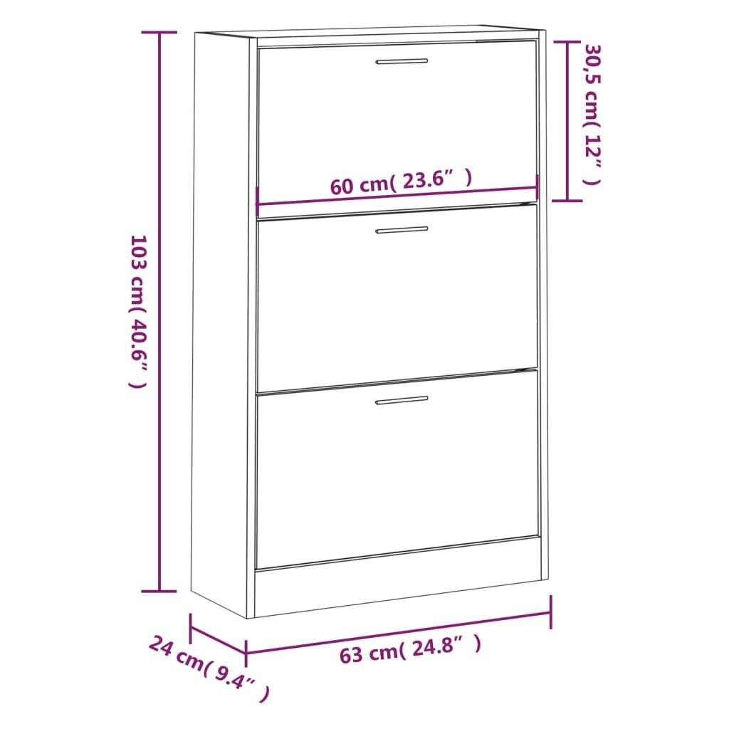 Symbolbild für Schuhschrank Sonoma-Eiche 63x24x103 cm Holzwerkstoff