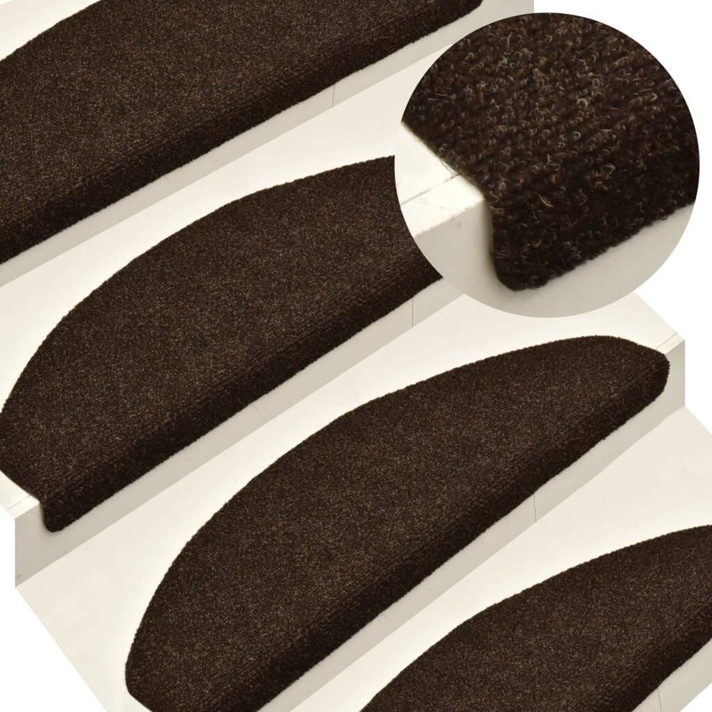 Treppenmatten Selbstklebend 15 Stk. Braun 65x21x4cm Nadelvlies-0