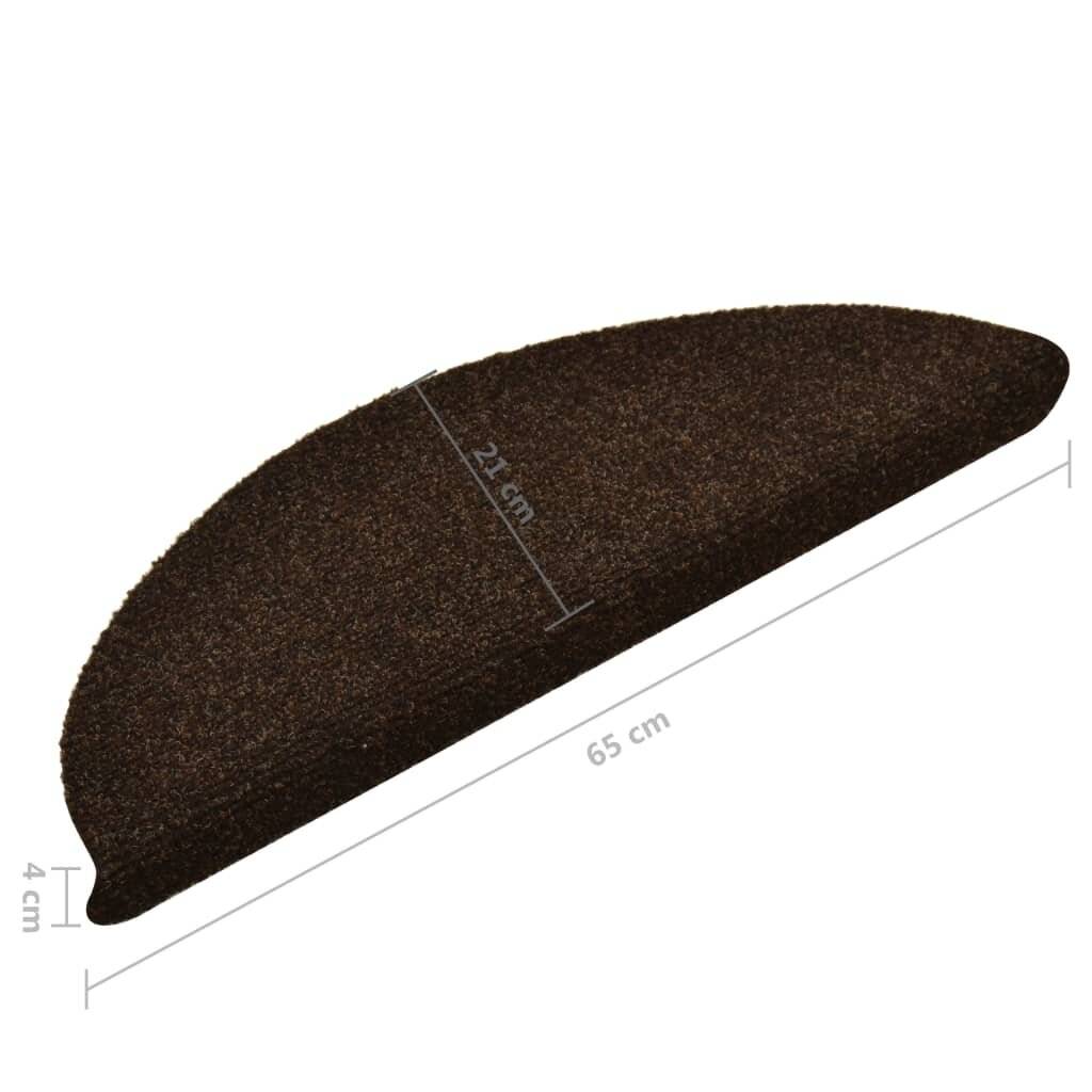 Treppenmatten Selbstklebend 15 Stk. Braun 65x21x4cm Nadelvlies-6