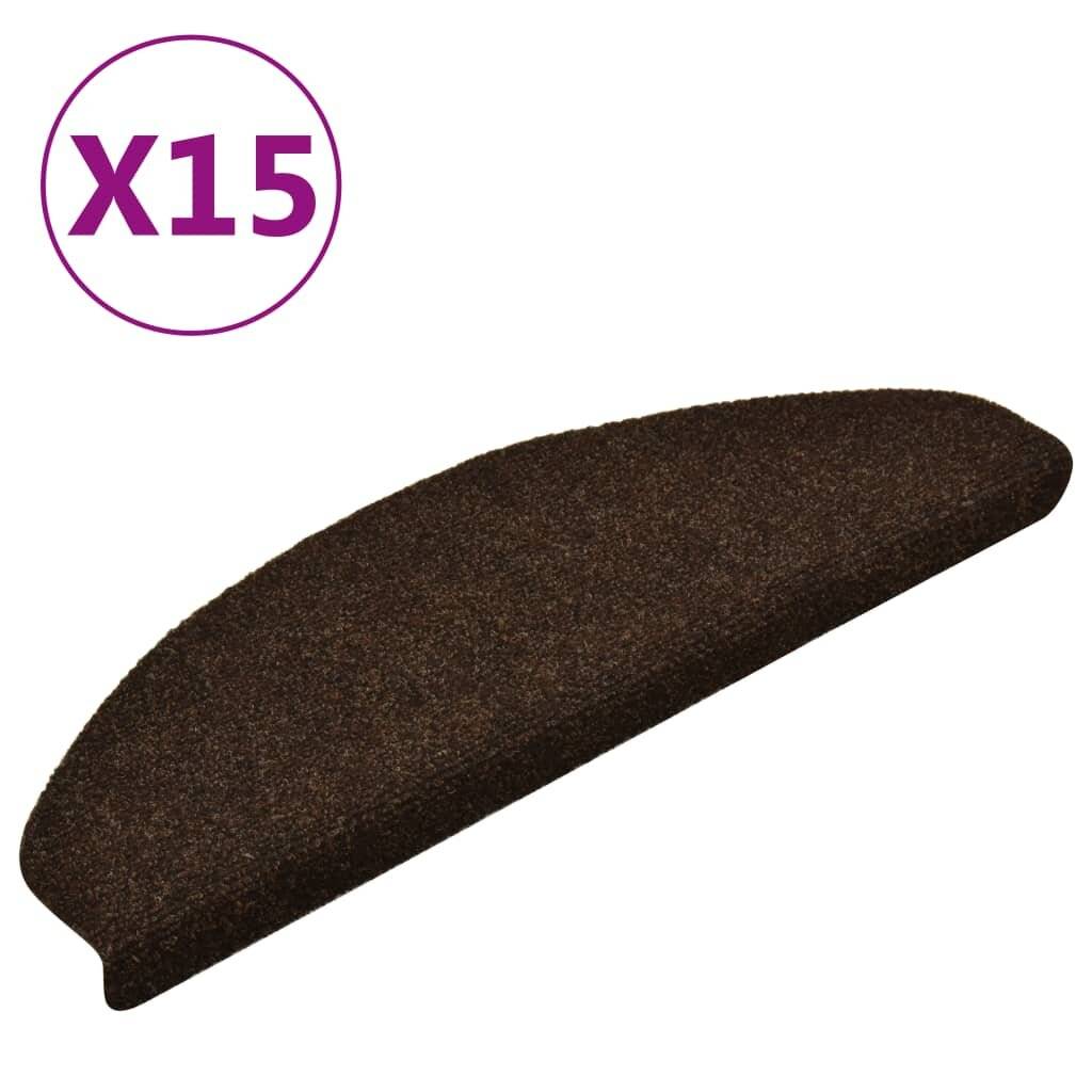 Treppenmatten Selbstklebend 15 Stk. Braun 65x21x4cm Nadelvlies-1