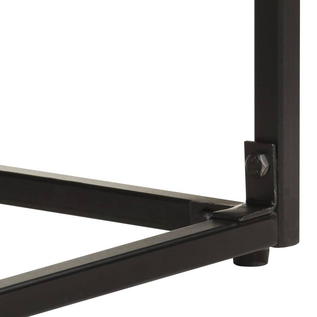 Sideboard Schwarz 60x30x120 cm Massivholz Akazie und Mango-6