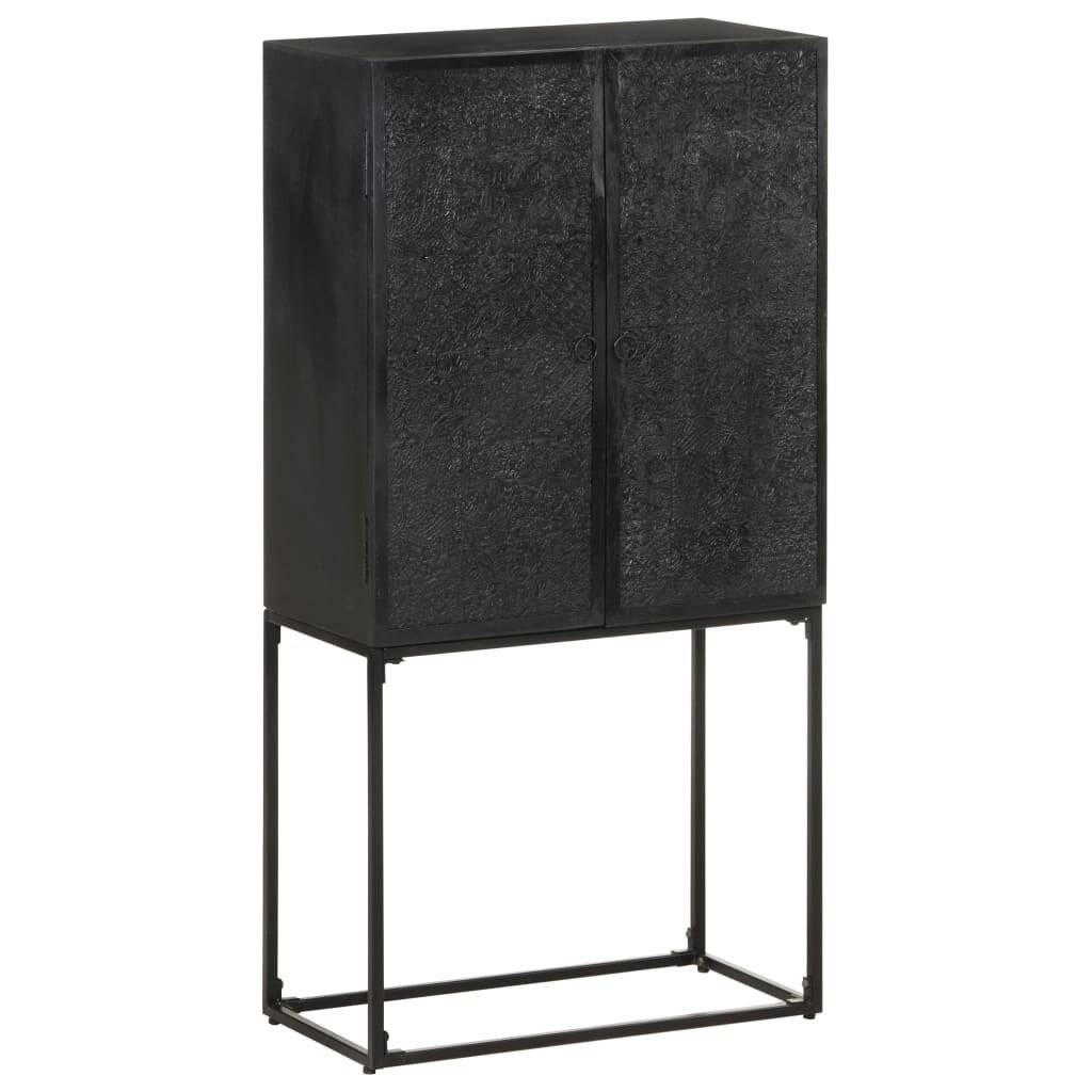 Symbolbild für Sideboard Schwarz 60x30x120 cm Massivholz Akazie und Mango