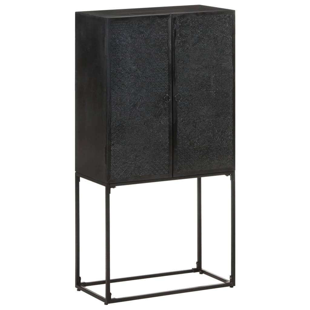 Symbolbild für Sideboard Schwarz 60x30x120 cm Massivholz Akazie und Mango