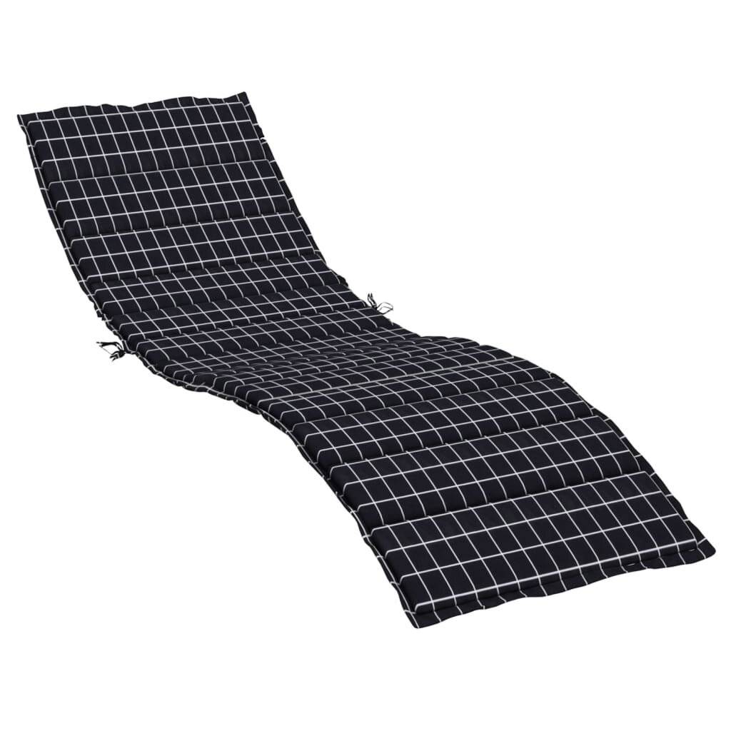 Sonnenliegen-Auflage Schwarz Karomuster Oxford-Gewebe-1