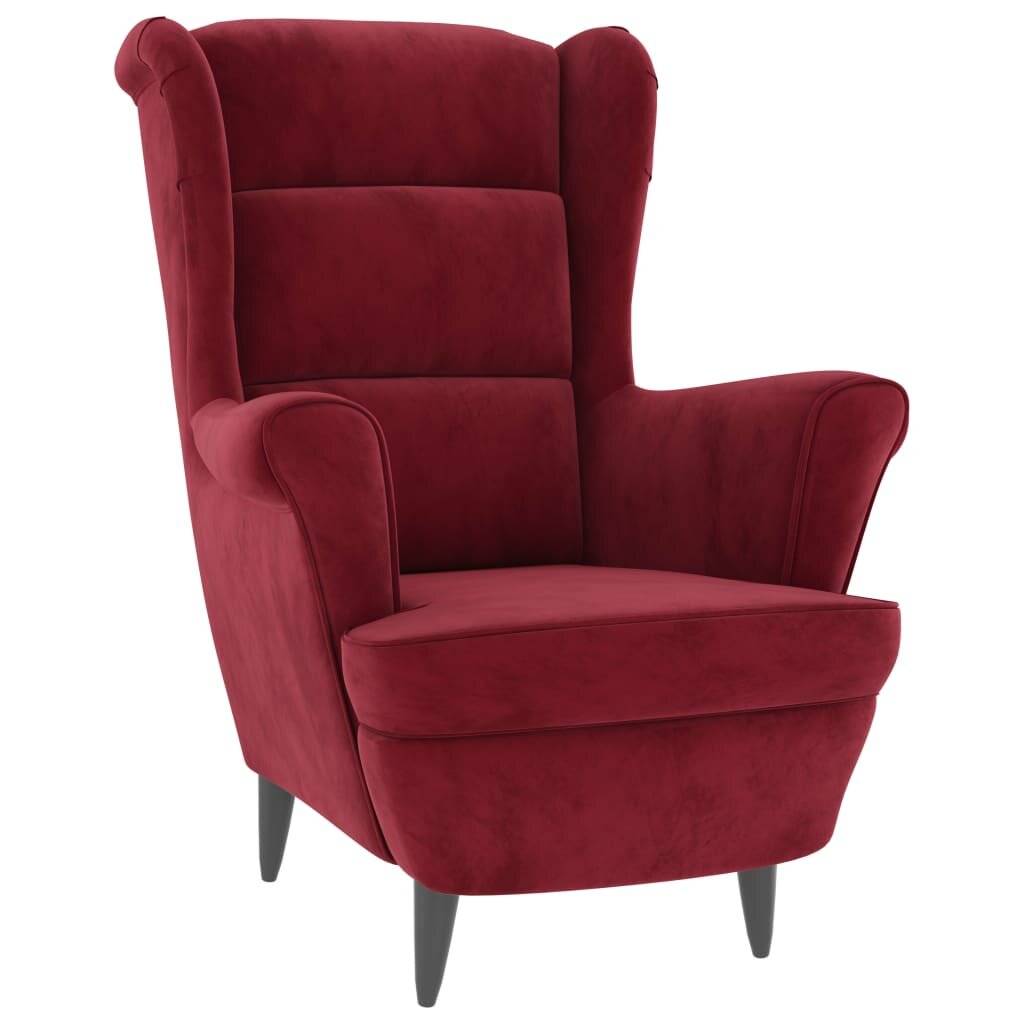 VidaXL Sessel Weinrot Samt 100% Polyester Sperrholz 96,5 cm Zusammenbau erforderlich-1