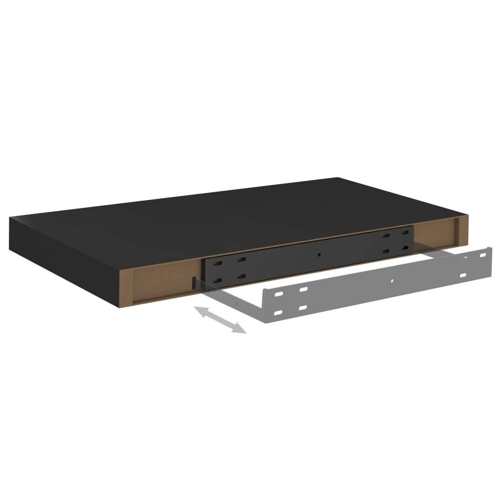 Schwebende Wandregale 2 Stk. Schwarz 50x23x3,8cm MDF-5