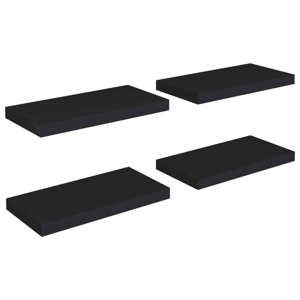 Schwebende Wandregale 4 Stk. Schwarz 50x23x3,8cm MDF-1