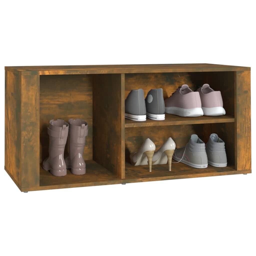 Schuhregal Räuchereiche 100x35x45 cm Holzwerkstoff-3