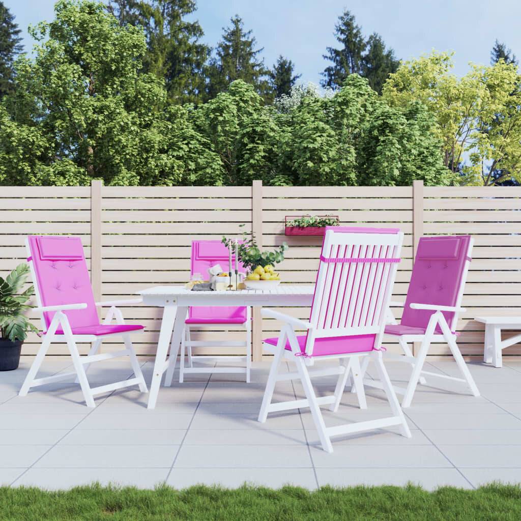Hochlehner-Auflagen 4 Stk. Rosa Oxford-Gewebe