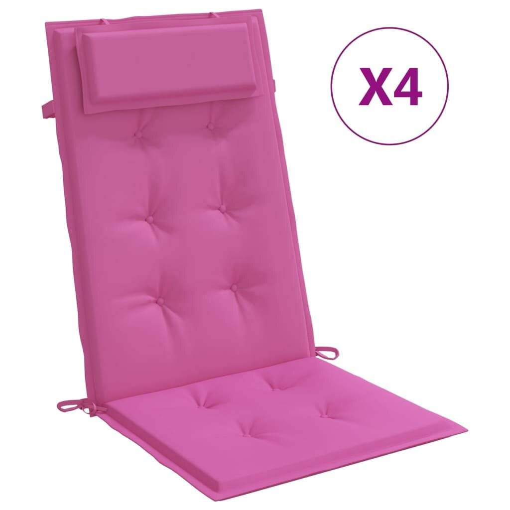 Hochlehner-Auflagen 4 Stk. Rosa Oxford-Gewebe-1