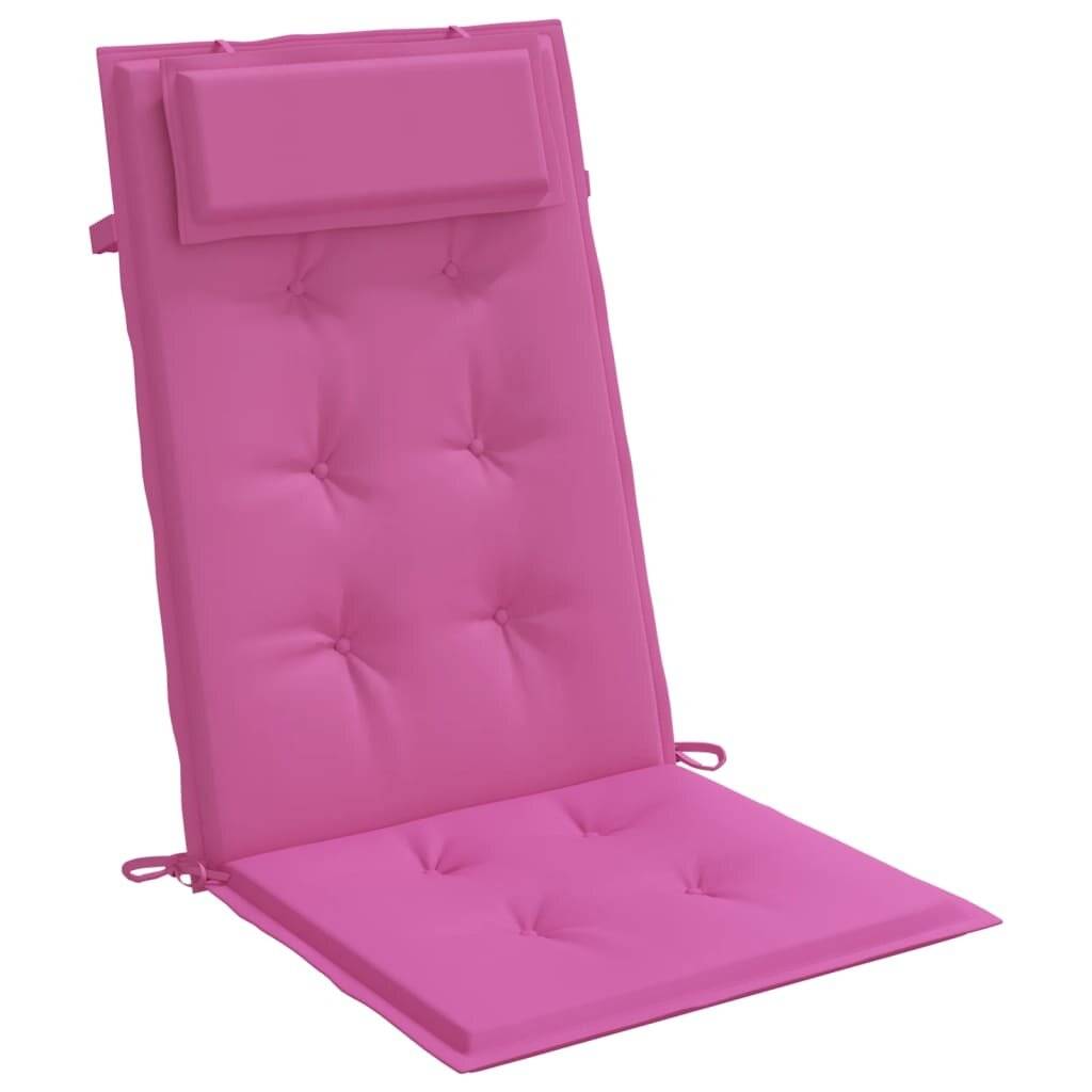 Hochlehner-Auflagen 4 Stk. Rosa Oxford-Gewebe-2