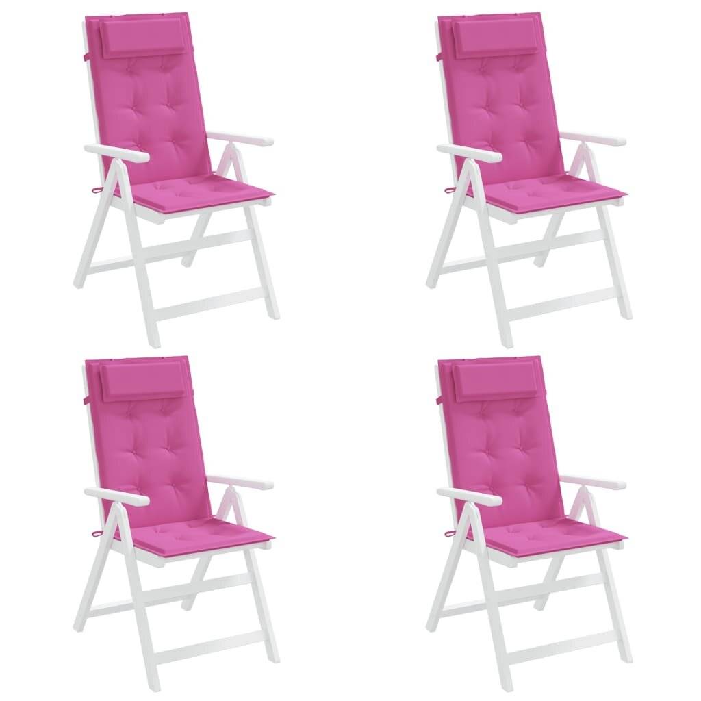 Hochlehner-Auflagen 4 Stk. Rosa Oxford-Gewebe-3