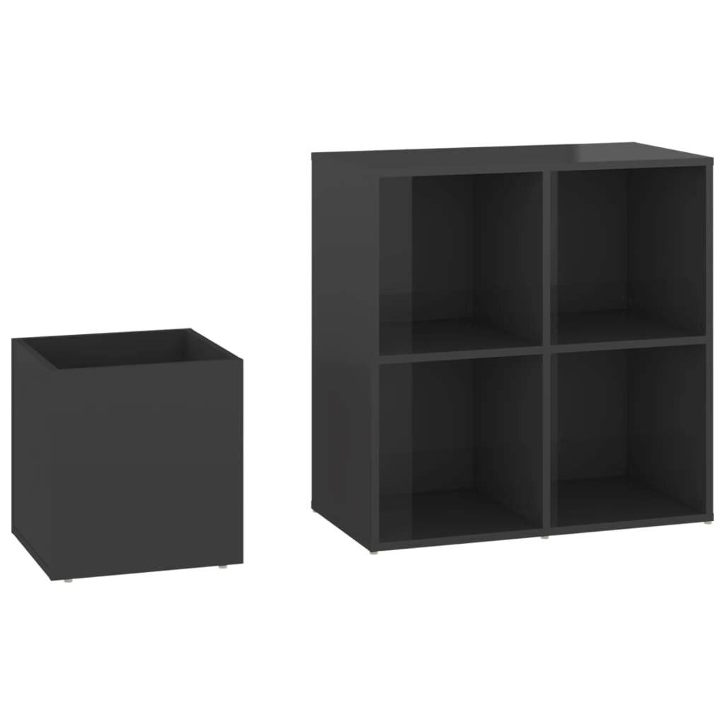 Flur-Schuhschrank Hochglanz-Grau 105x35,5x70 cm Holzwerkstoff-6