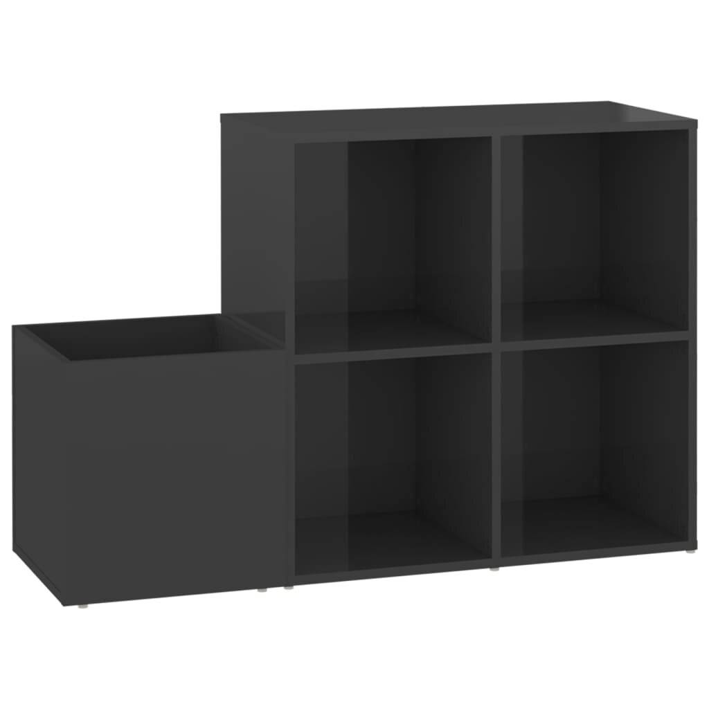 Flur-Schuhschrank Hochglanz-Grau 105x35,5x70 cm Holzwerkstoff-1