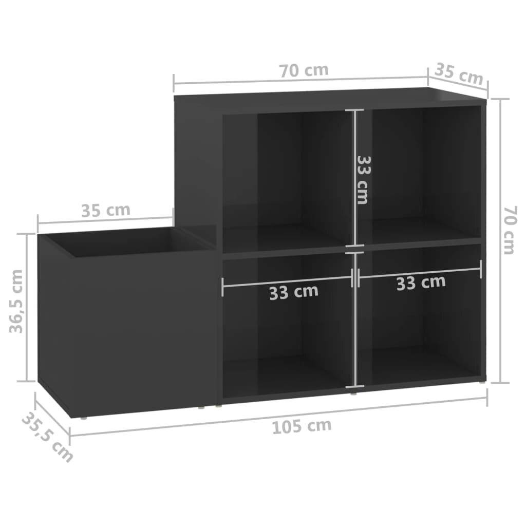 Symbolbild für Flur-Schuhschrank Hochglanz-Grau 105x35,5x70 cm Holzwerkstoff