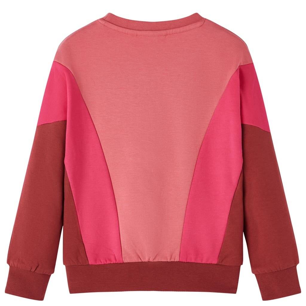 Kinder-Sweatshirt Farbblock Rosa und Henna 92-1