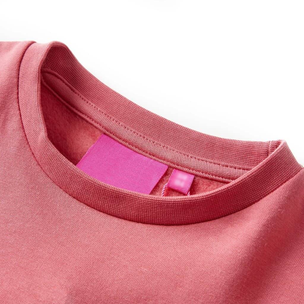 Kinder-Sweatshirt Farbblock Rosa und Henna 92-2