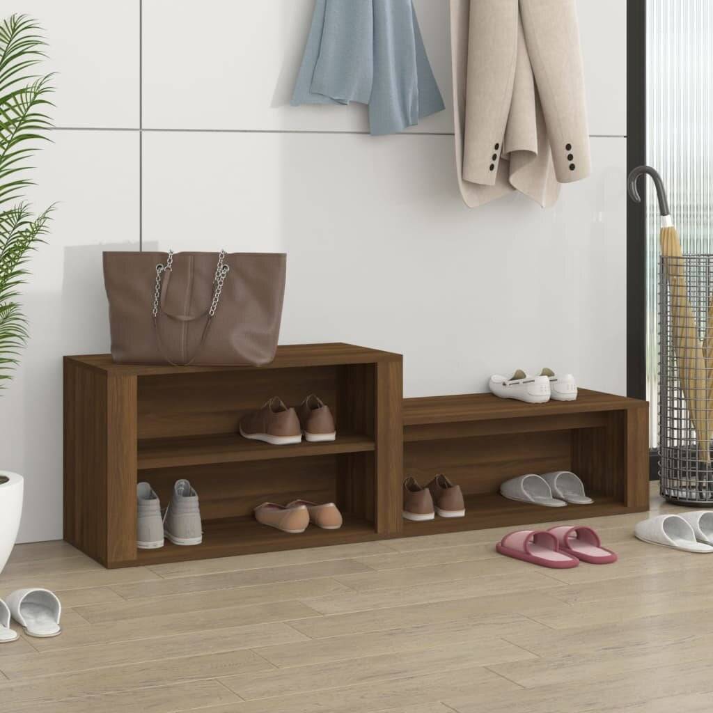 Schuhschrank Braun Eichen-Optik 150x35x45 cm Holzwerkstoff-0