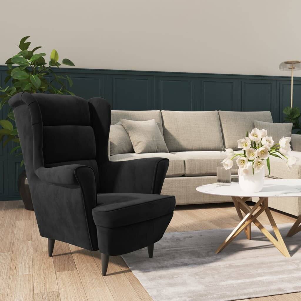 VidaXL Sessel Schwarz Samt Sperrholzrahmen 96,5 cm Polyesterbezug-0