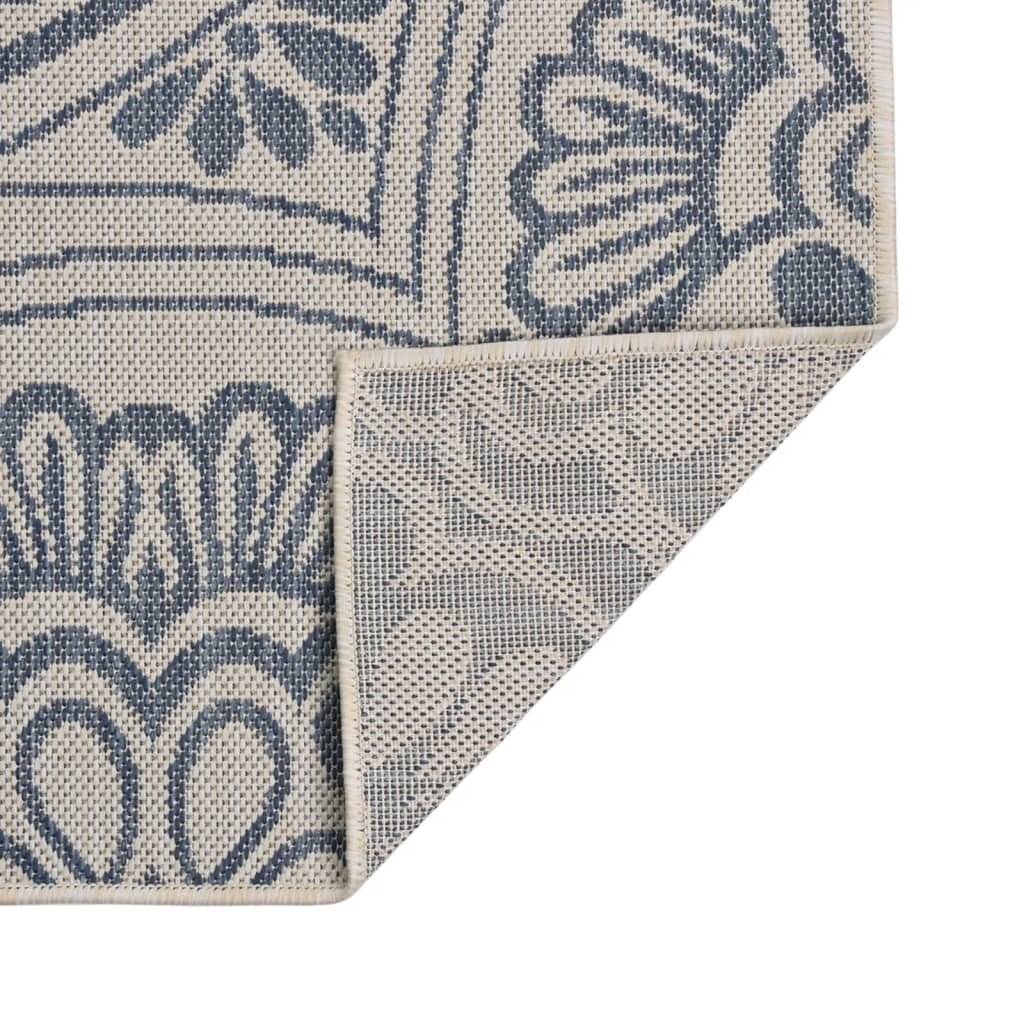 Outdoor-Teppich Flachgewebe 120x170 cm Blaues Muster-1