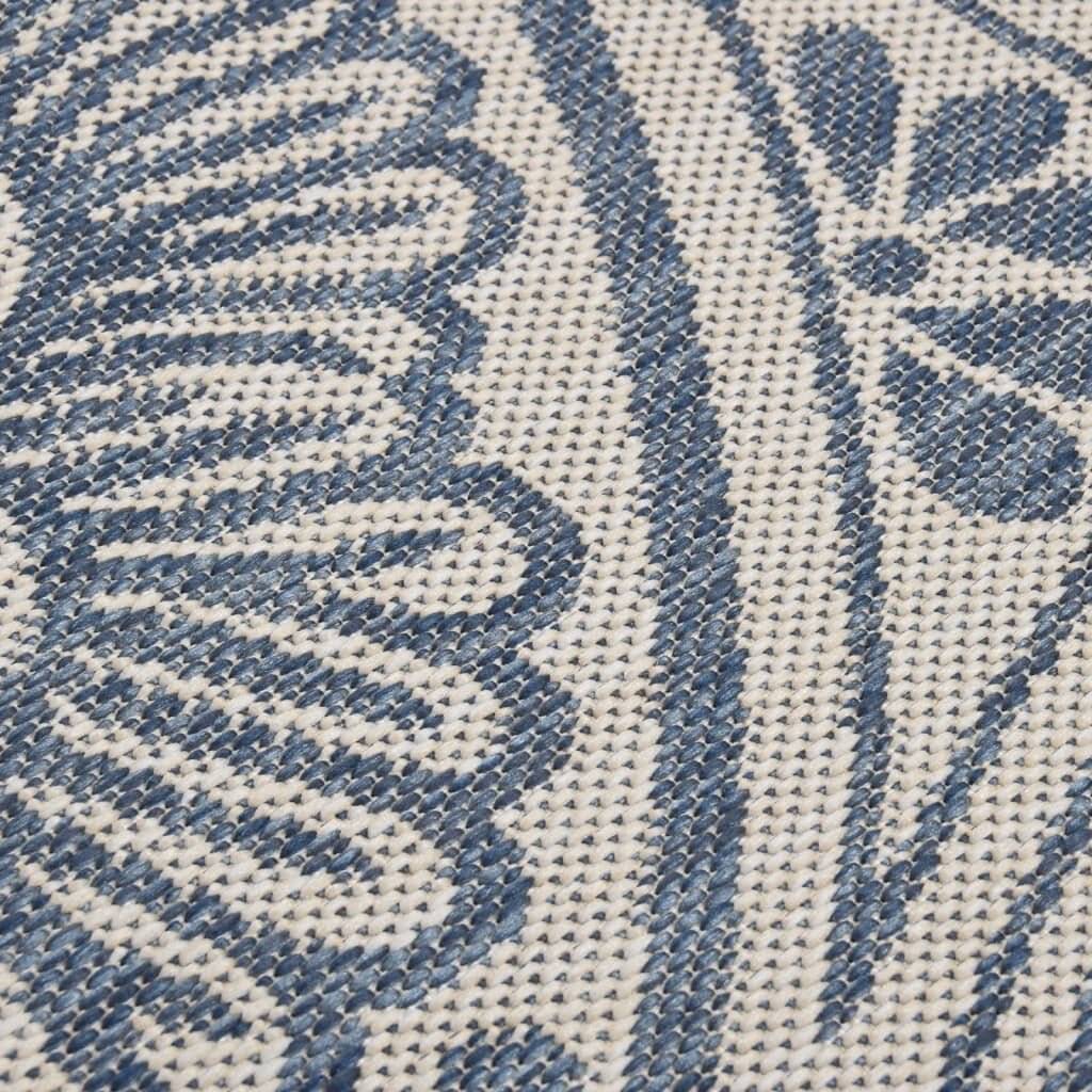Outdoor-Teppich Flachgewebe 120x170 cm Blaues Muster-4