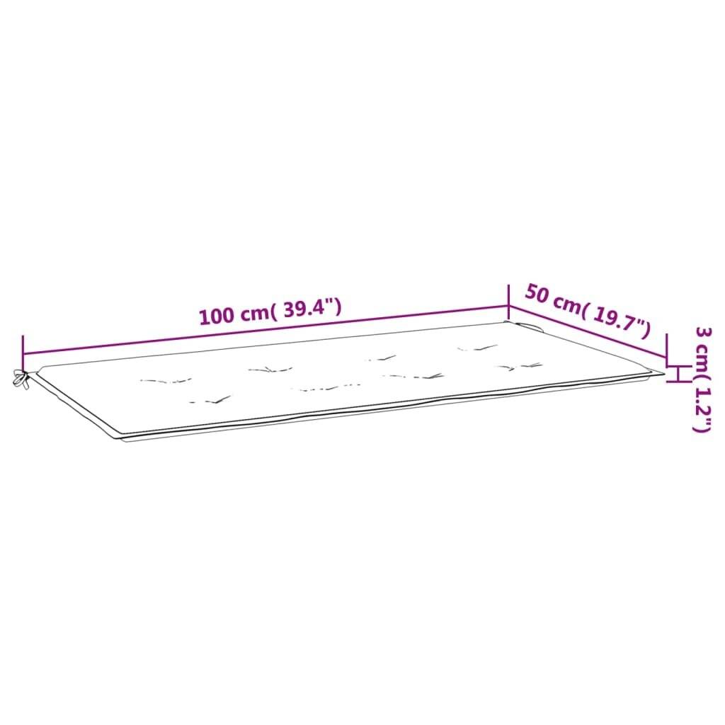 Gartenbank-Auflage Rot 100x50x3 cm Oxford-Gewebe-6