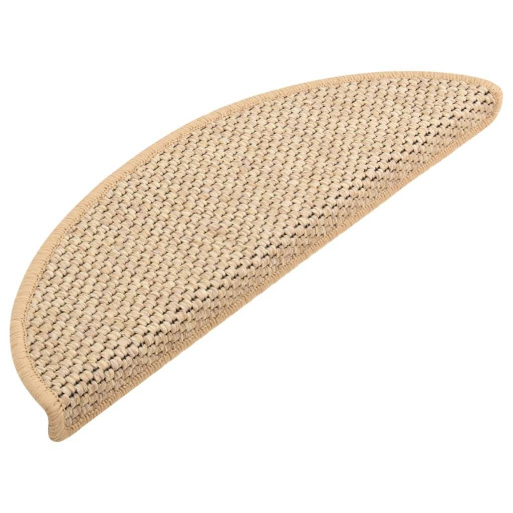 Treppenmatten Selbstklebend Sisal 15 Stk. 56x20 cm Hellbeige-1