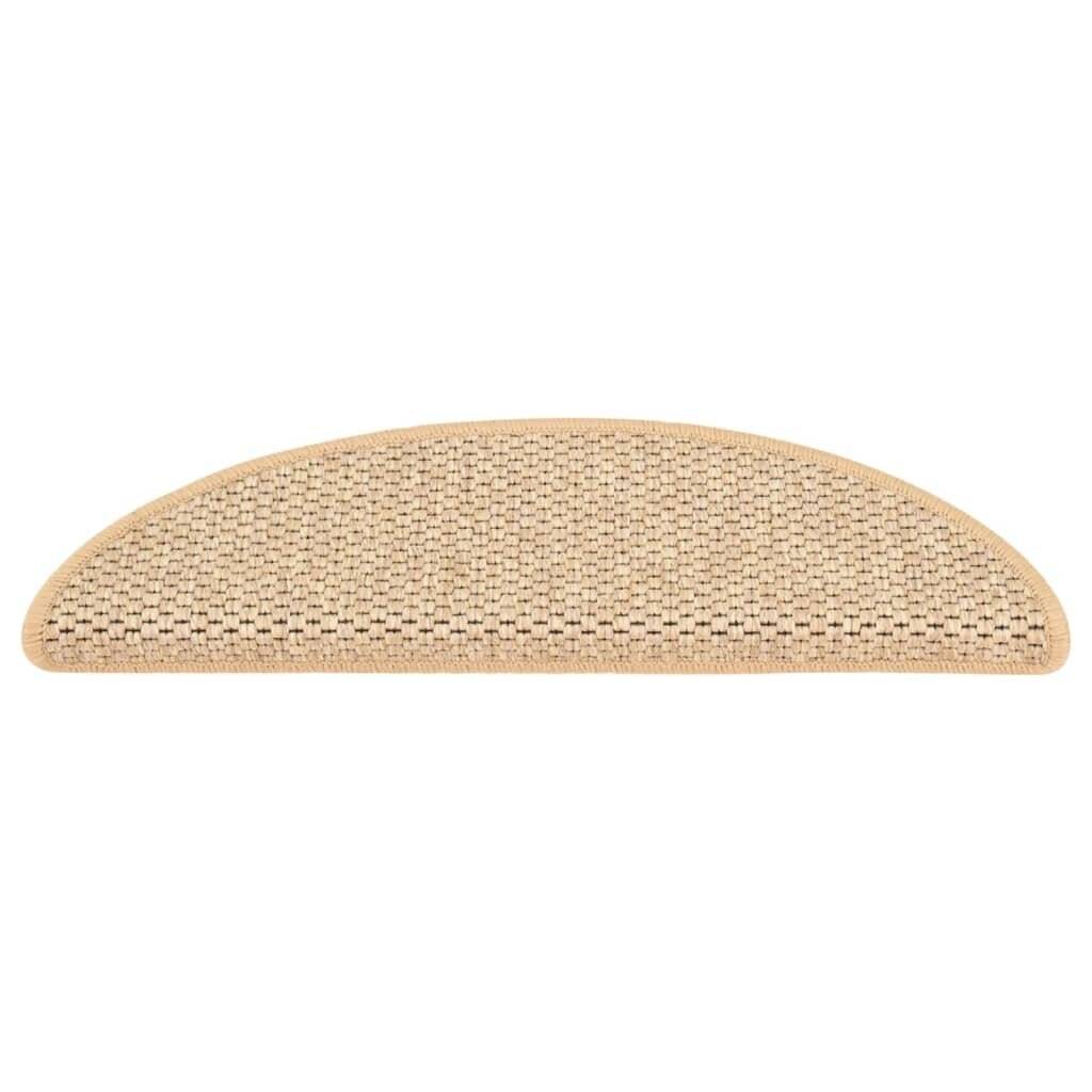 Treppenmatten Selbstklebend Sisal 15 Stk. 56x20 cm Hellbeige-2