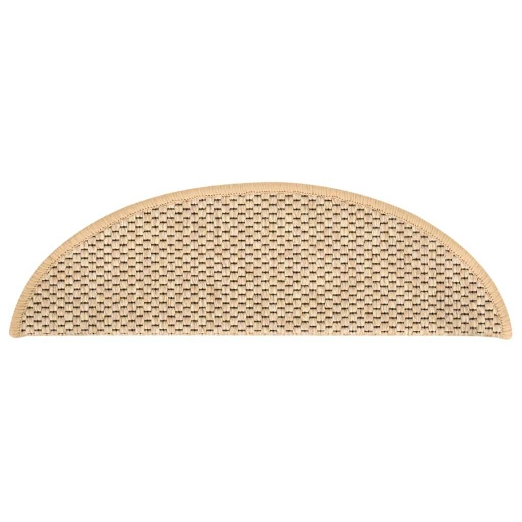 Treppenmatten Selbstklebend Sisal 15 Stk. 56x20 cm Hellbeige-3