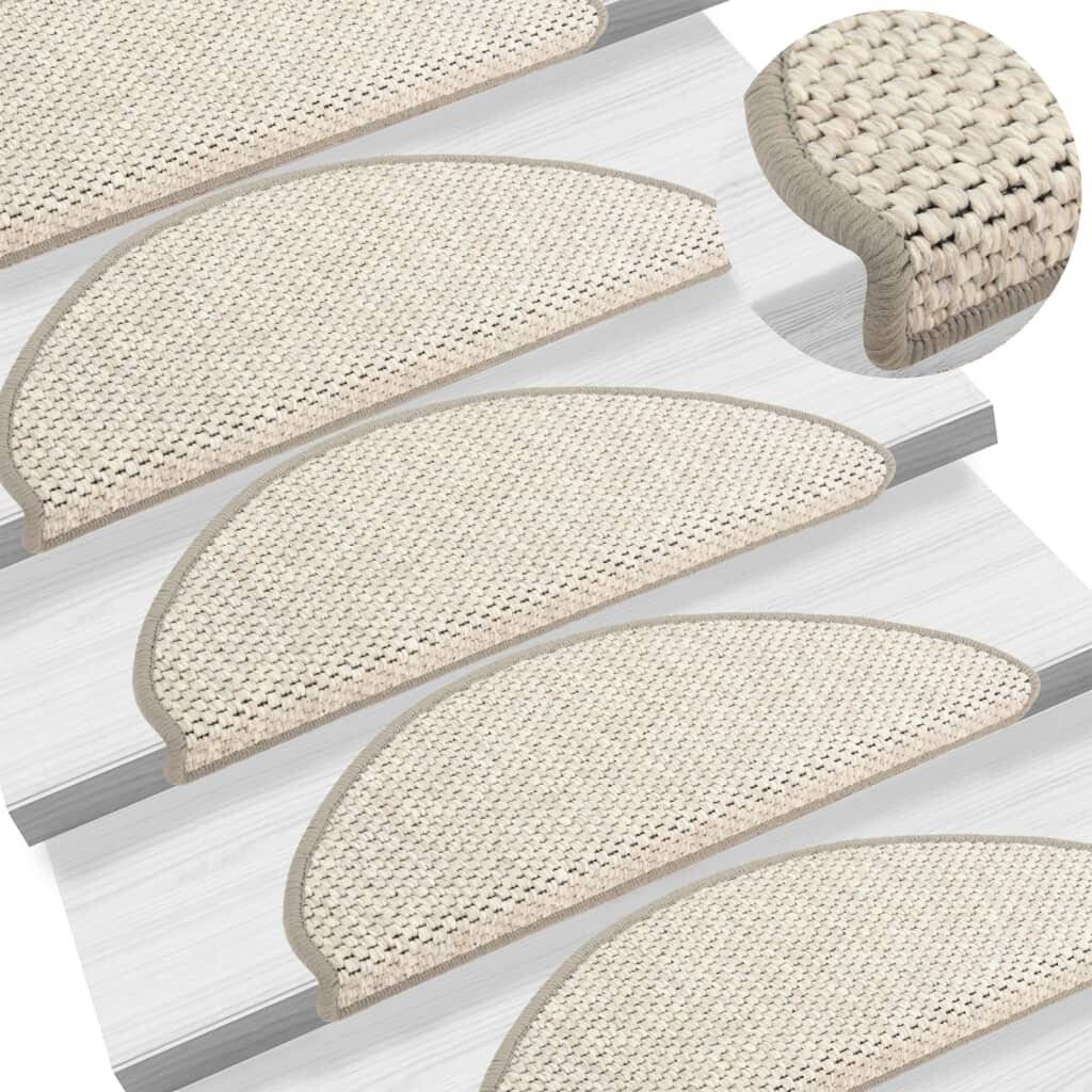 Treppenmatten Selbstklebend Sisal-Optik 15 Stk. 65x25 cm Beige-0
