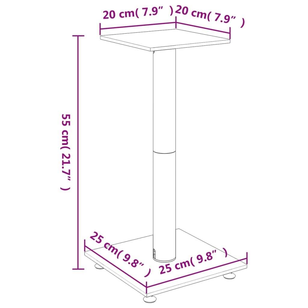 Lautsprecher-Ständer 2 Stk. Silbern Hartglas 1 Säule-5