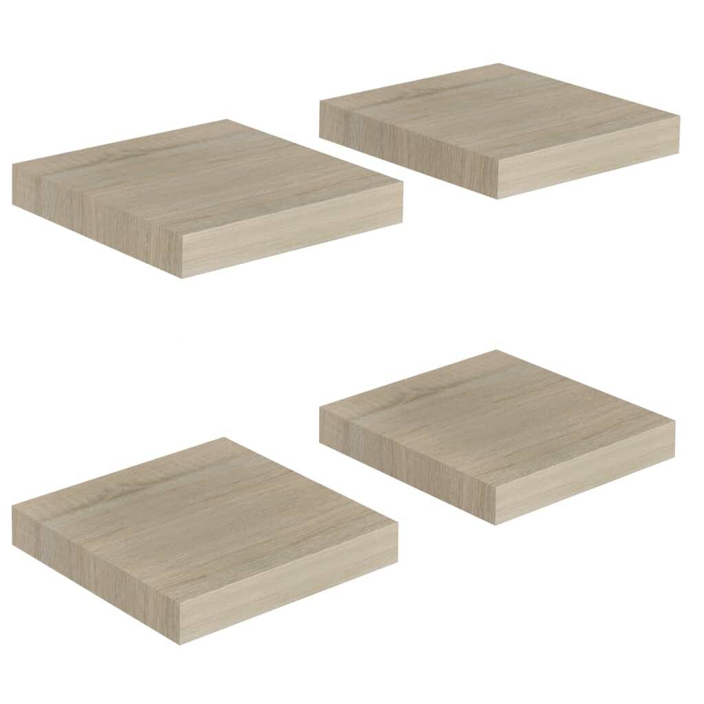Schwebende Wandregale 4 Stk. Eichefarben 23x23,5x3,8cm MDF-4