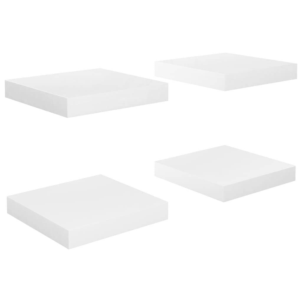 Schwebende Wandregale 4 Stk. Hochglanz-Weiß 23x23,5x3,8cm MDF-4