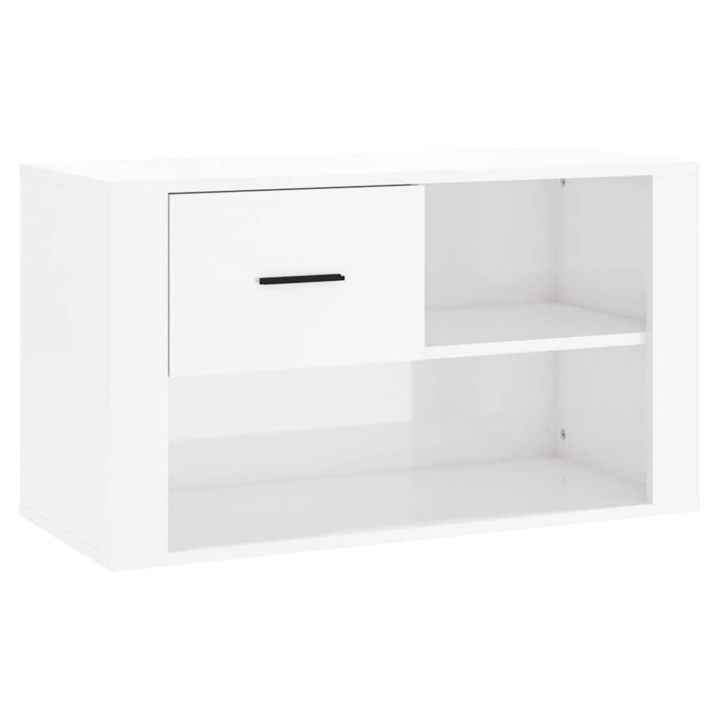 Schuhschrank Hochglanz-Weiß 80x35x45 cm Holzwerkstoff-1