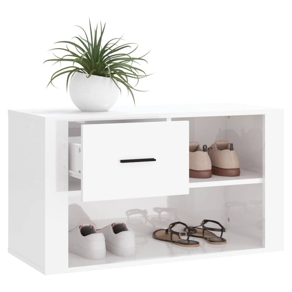 Schuhschrank Hochglanz-Weiß 80x35x45 cm Holzwerkstoff-3