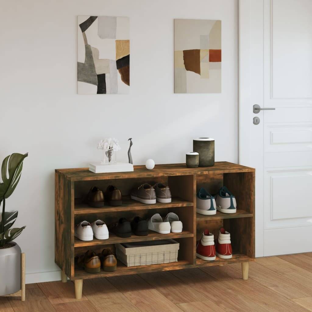 Schuhregal Räuchereiche 102x36x60 cm Holzwerkstoff-2