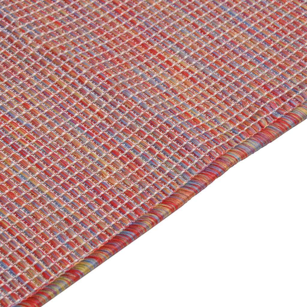 Outdoor-Teppich Flachgewebe 120x170 cm Rot-3