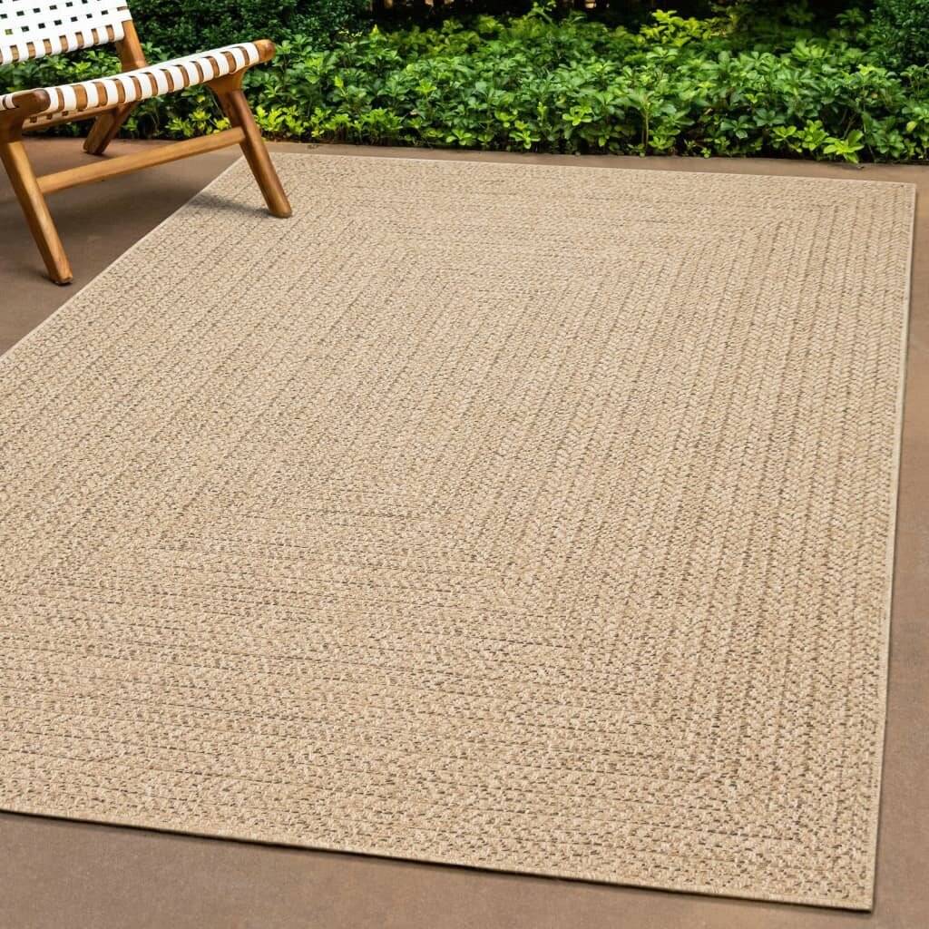 Teppich 120x170 cm Jute-Optik Innen und Außen-0