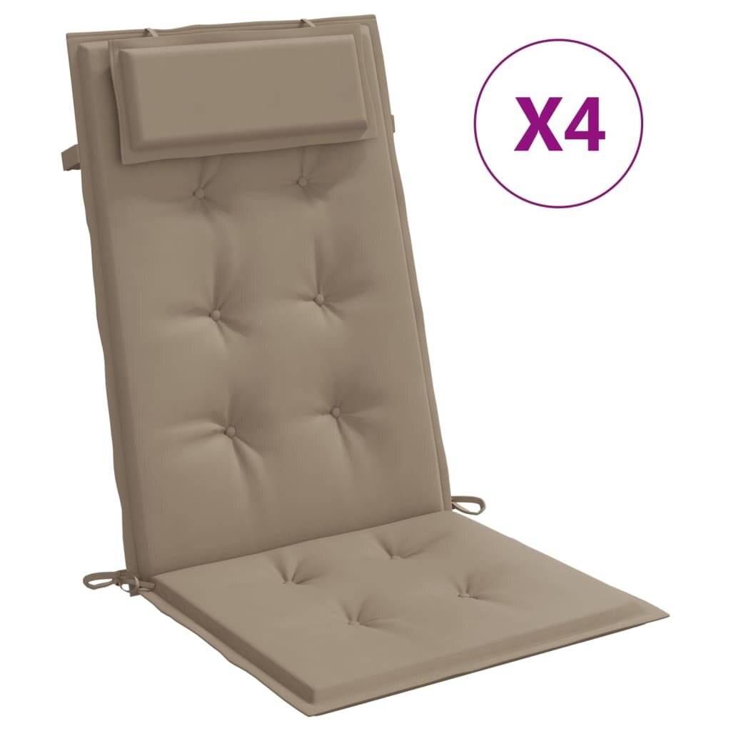 Hochlehner-Auflagen 4 Stk. Taupe Oxford-Gewebe-2