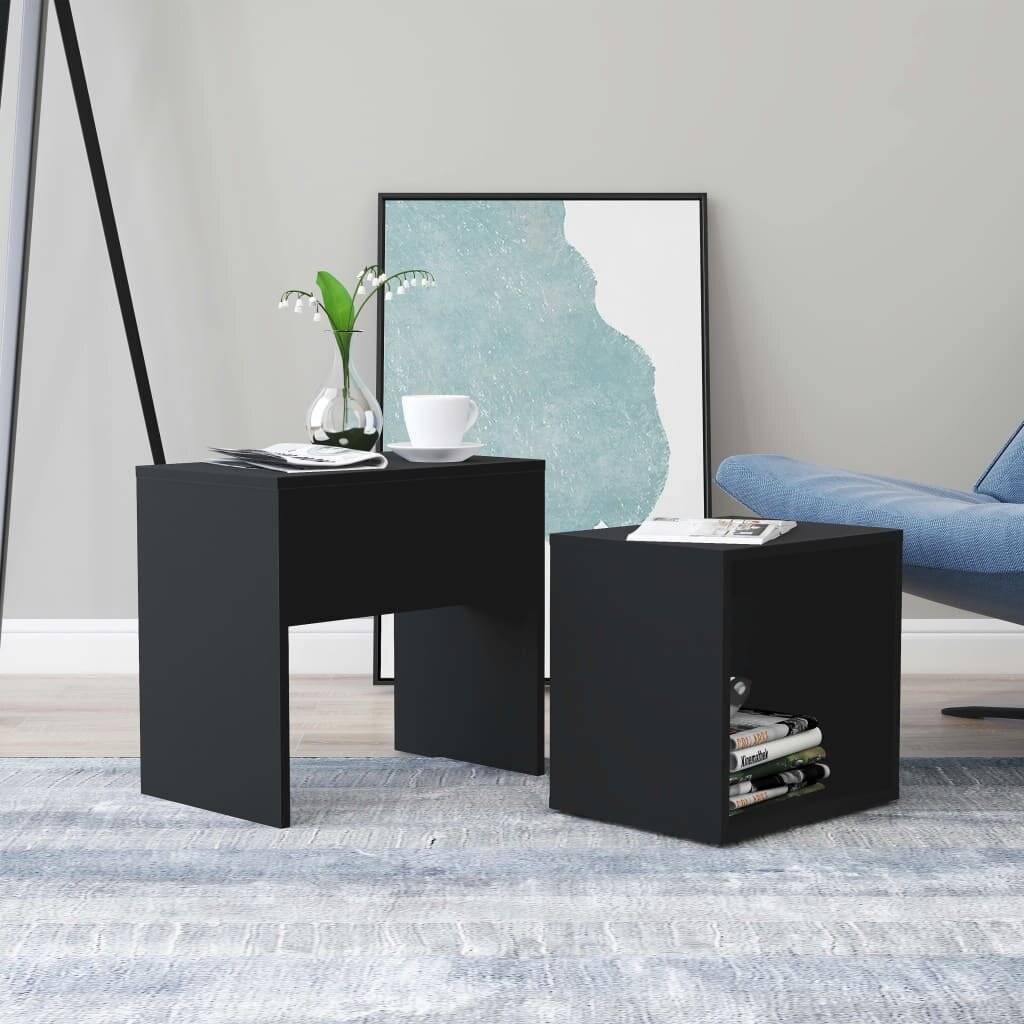 Couchtisch-Set Schwarz 48 x 30 x 45 cm Spanplatte-0