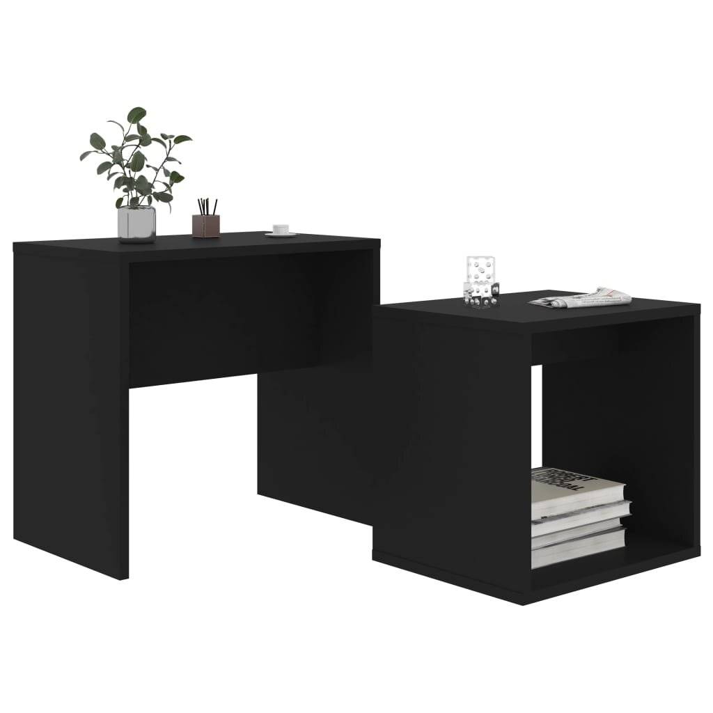 Couchtisch-Set Schwarz 48 x 30 x 45 cm Spanplatte-2