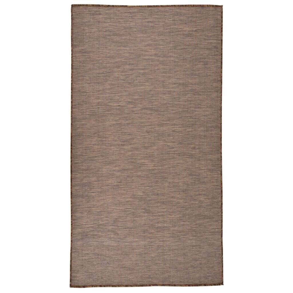 Outdoor-Teppich Flachgewebe 80x150 cm Braun-0