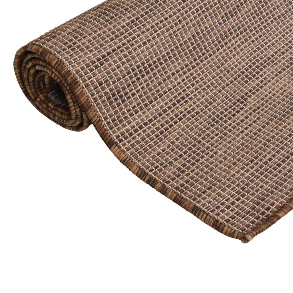Outdoor-Teppich Flachgewebe 80x150 cm Braun-4