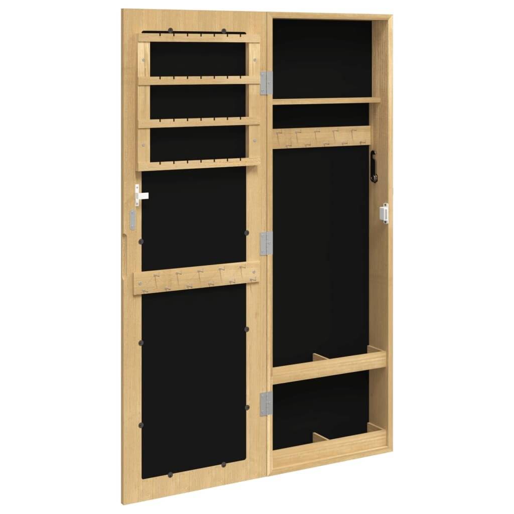 Schmuckschrank mit Spiegel Wandmontage 30x8,5x90 cm-4