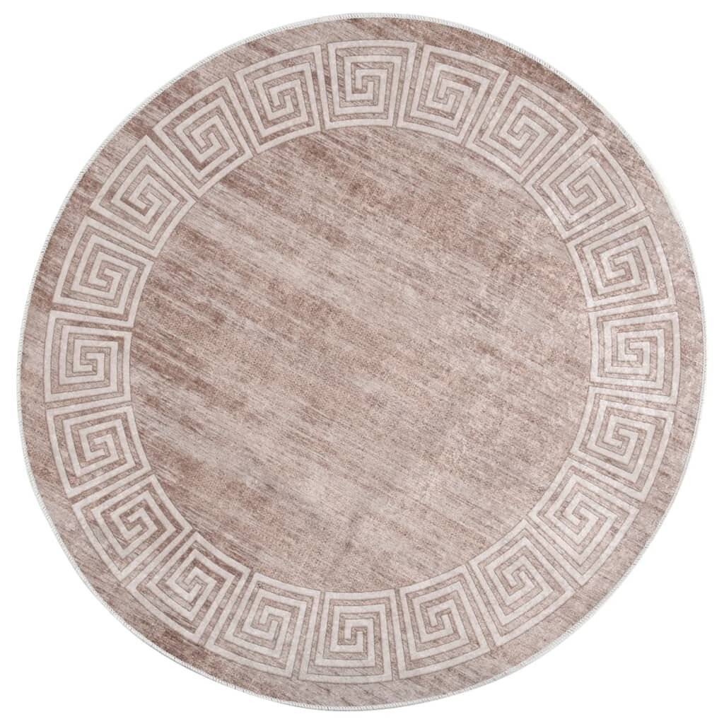 Teppich Waschbar 120 cm Beige Rutschfest-0