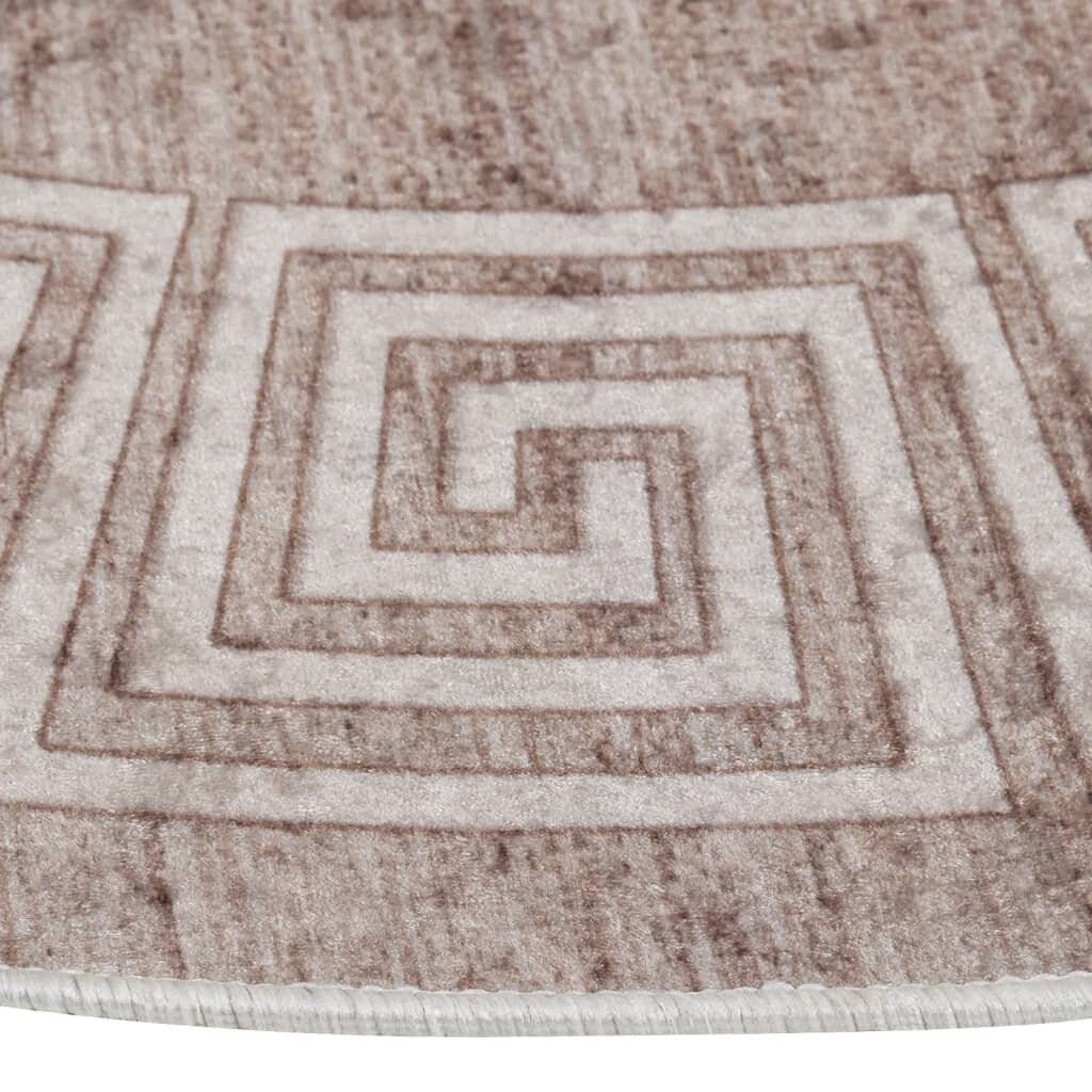 Teppich Waschbar 120 cm Beige Rutschfest-1