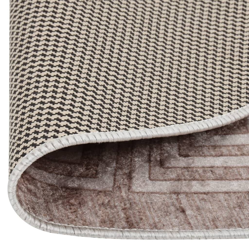 Teppich Waschbar 120 cm Beige Rutschfest-2