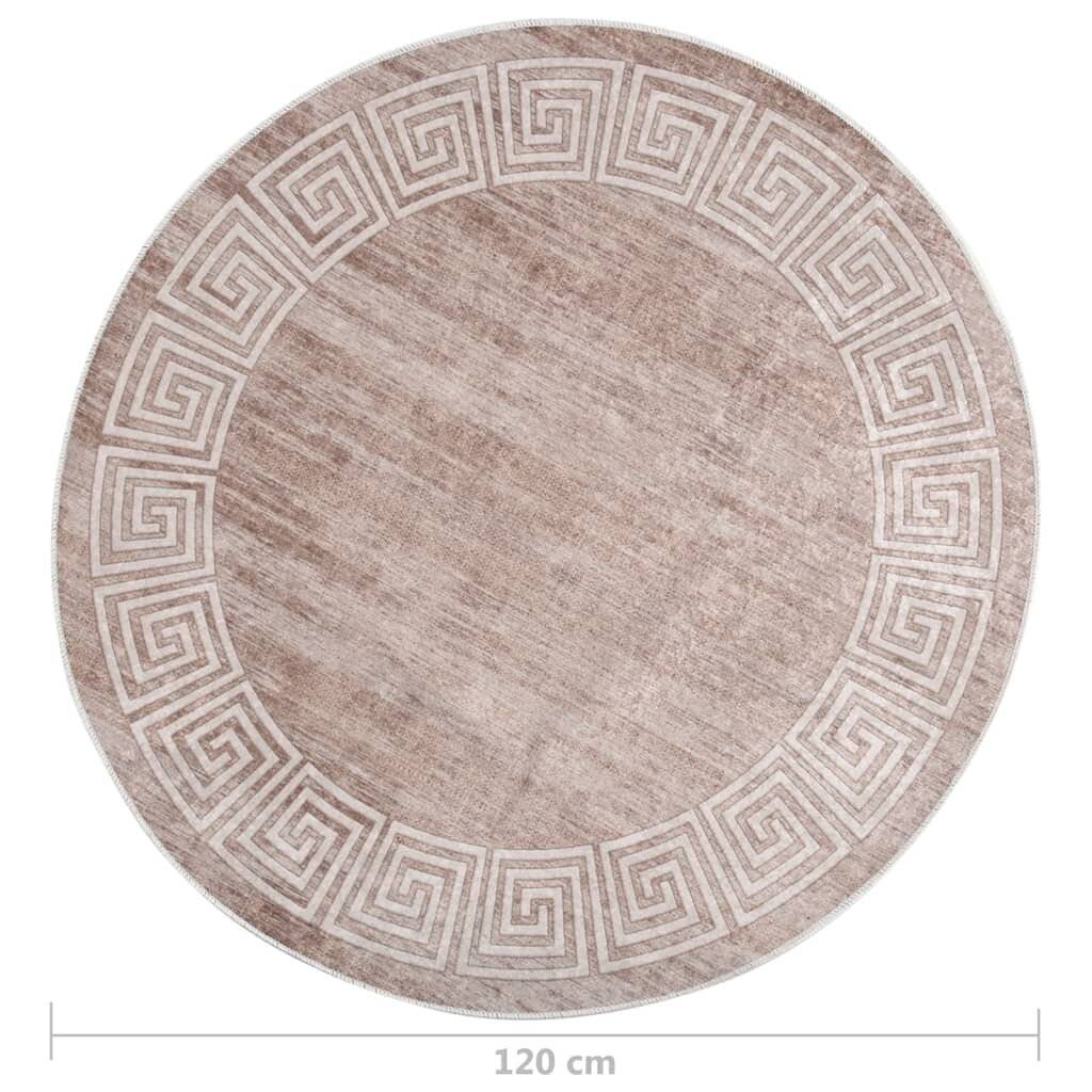 Teppich Waschbar 120 cm Beige Rutschfest-4