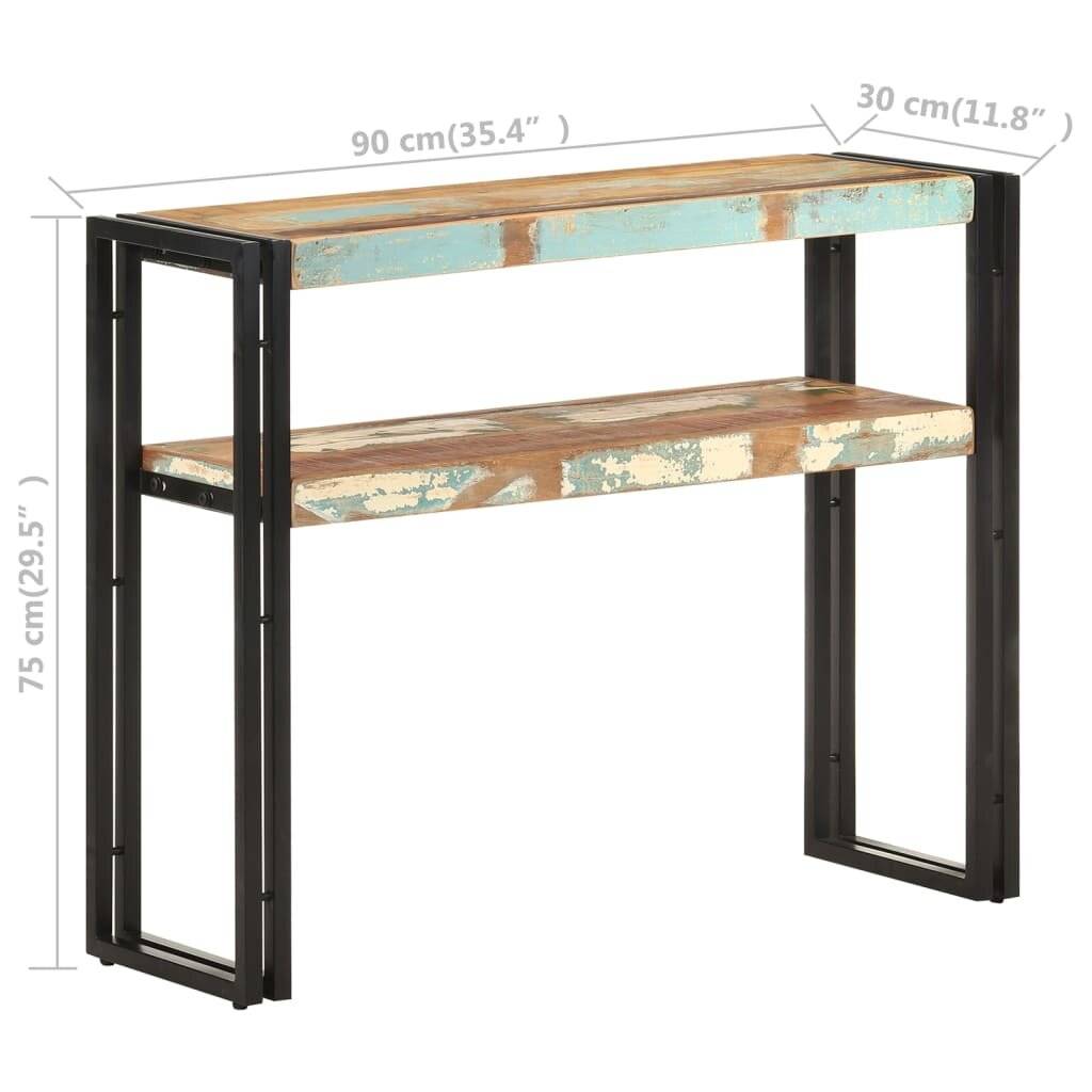 Konsolentisch 90x30x75 cm Altholz Massiv-4